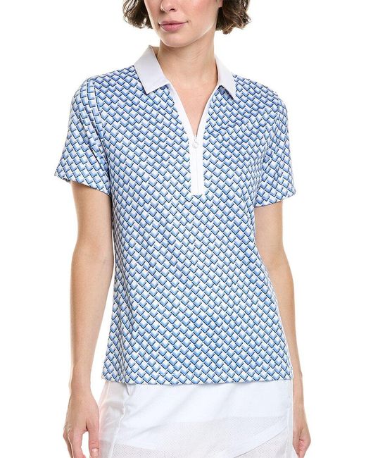 Callaway Apparel Blue 1/4-zip Polo Shirt