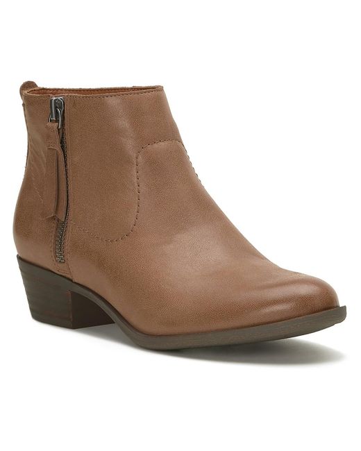 Lucky Brand Brown Blandre Leather Booties Ankle Boots