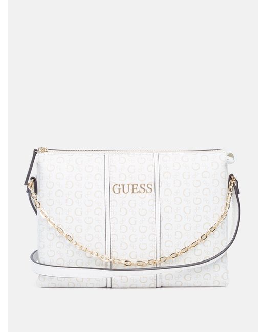Guess Factory White Filmore Canvas Crossbody