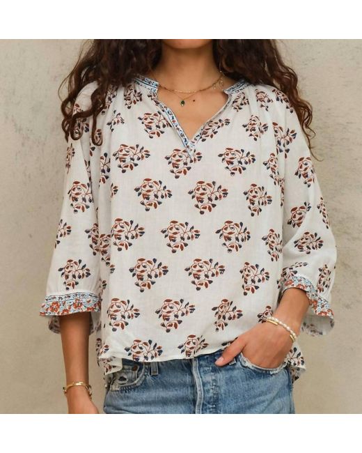 M.A.B.E Brown Stella Print Top