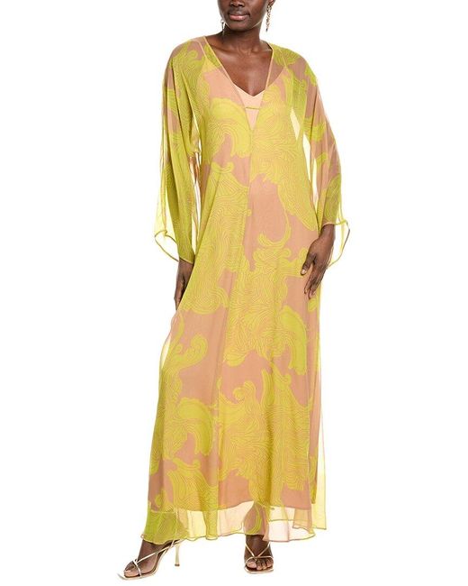 Max Mara Yellow Studio Vik Silk Maxi Dress