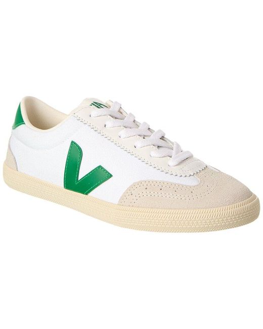 Veja White Volley Canvas & Suede Sneaker
