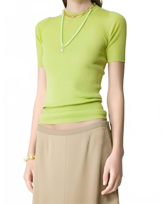 Forte Forte Green Superfine Merinos Ribbed Half Sleeve Sweater