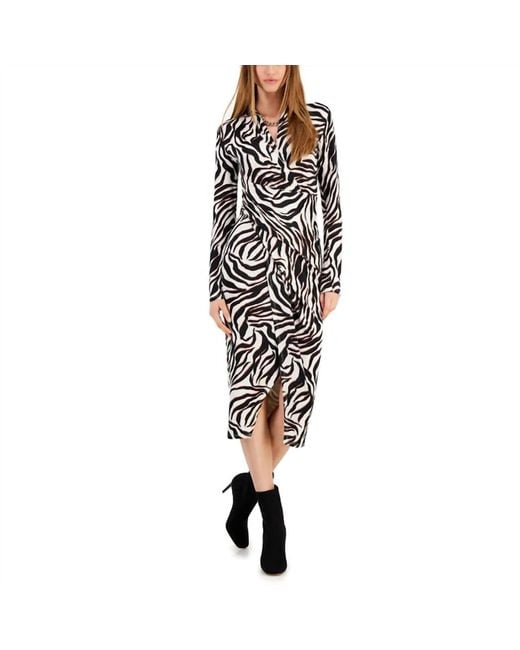 Rachel Roy Faux Wrap Midi Dress in Black Lyst