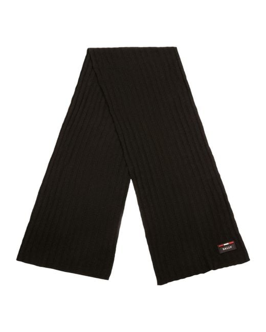 Bally Black Knit Wool Scarf for men