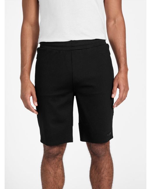 Guess Black Mack Logo Mesh Shorts for men
