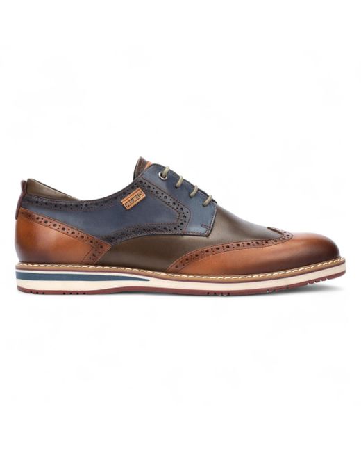 Pikolinos Blue Brandy Leather Brogue Lace-Up Oxford Shoes for men