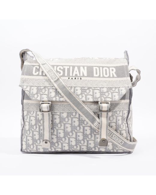Dior Metallic Diorcamp / Oblique Embroidery Canvas Crossbody Bag