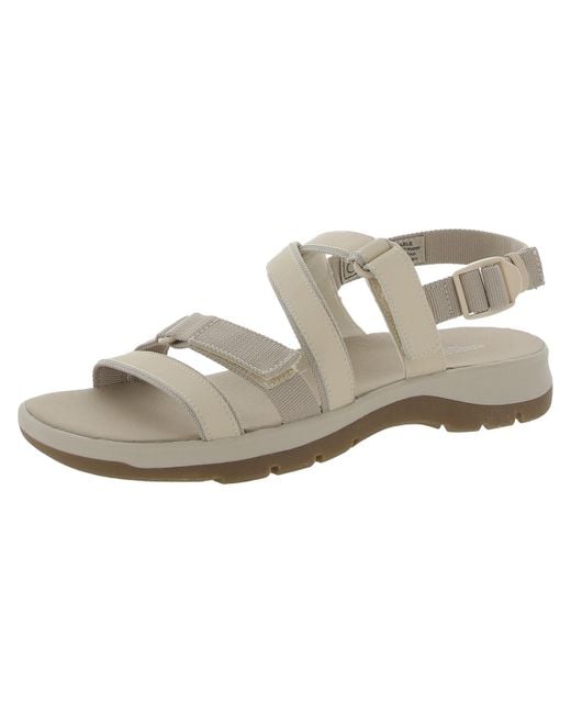Rockport White Trail Tech Multi Faux Leather Srappy Slingback Sandals