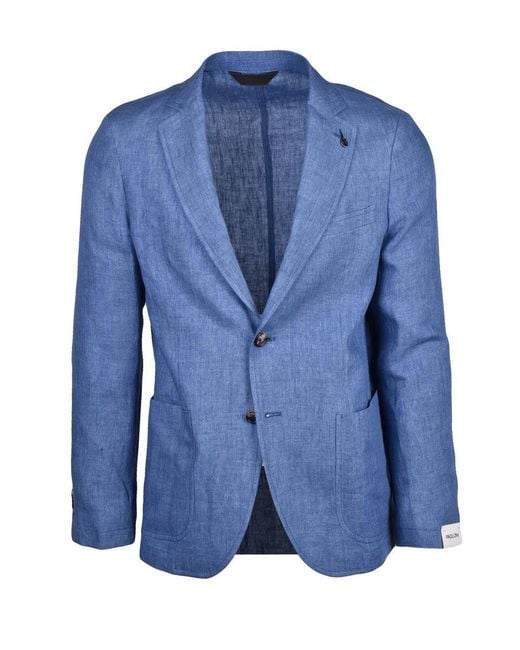 Paoloni Blue Rounded Jacket for men