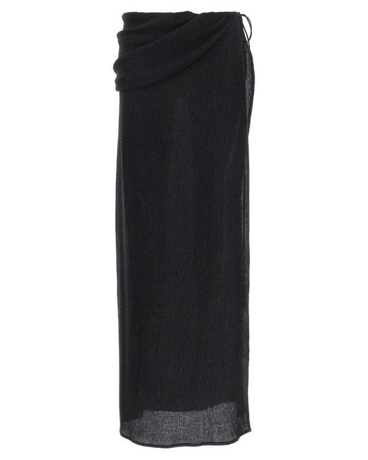 スカート Magda Butrym 03' Long Skirt With Maxi Side Split Magda Butrym 03' Long Skirt With Maxi Side Split in Black | Lyst