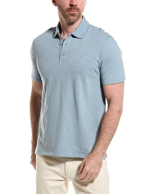 Vince Blue Slub Polo Shirt for men