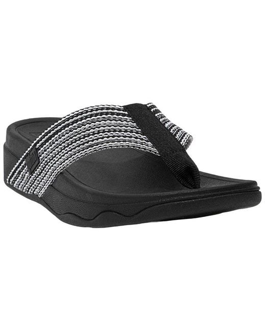 Fitflop Black Surfa Toe Post Sandal