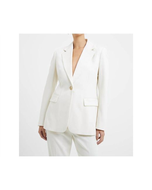 French Connection White Whisper Single Breasted Blazer
