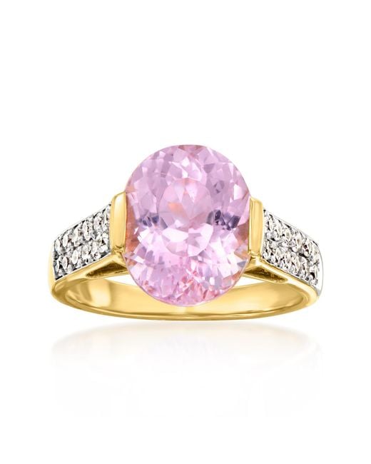 Ross-Simons Pink Kunzite Ring With Diamonds
