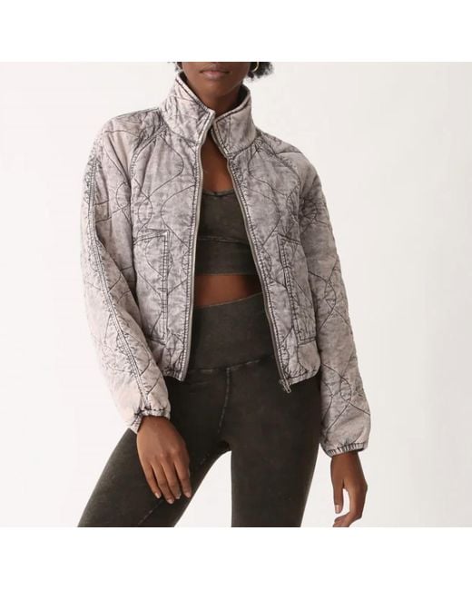 Electric and Rose Gray Quilted Jacket