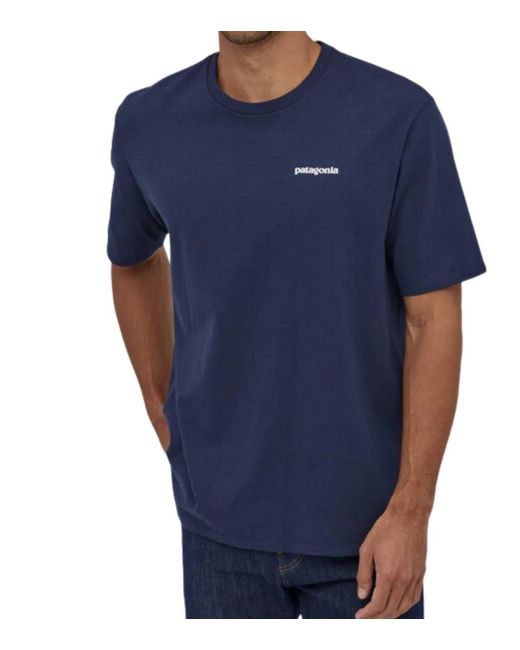 Patagonia Blue Long-sleeved P-6 Logo Responsibili-tee Top for men
