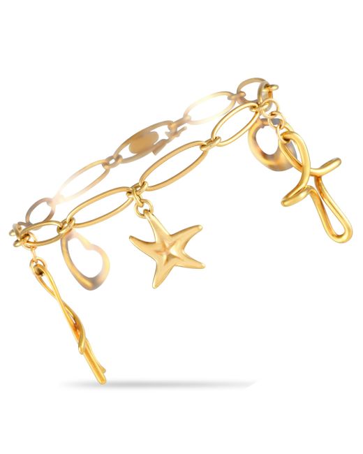 Tiffany & Co Metallic Elsa Peretti 18k Yellow Five Charms Bracelet Ti17-051524