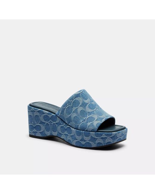 COACH Blue Phoebe Platform Sandal