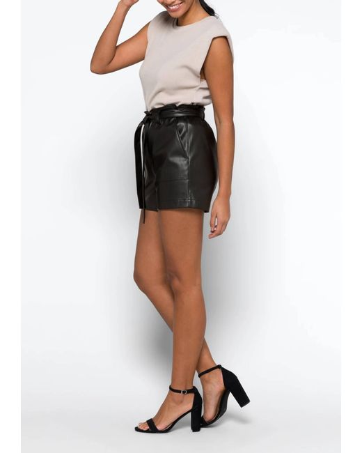 Sanctuary Leather Like Short in Black 