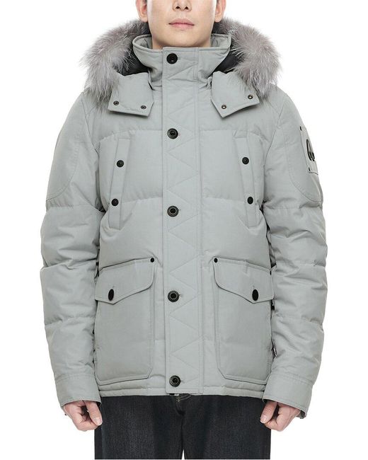 Moose Knuckles Round Island Down Jacket in Gray for Men | Lyst