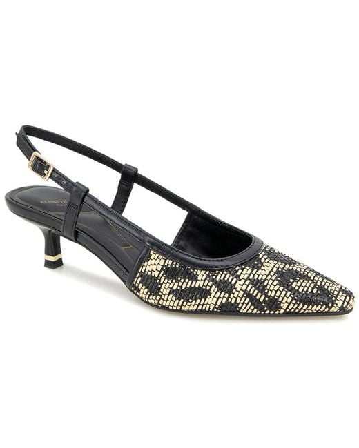 Kenneth Cole Black Martha Raffia Pump