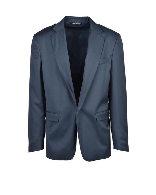 Costumein Blue Structured Wool Blazer for men