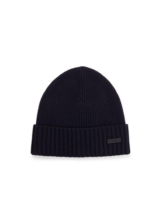 Boss Blue Beanie Hat for men