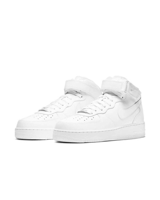 Nike White Air Force 1 Mid '07 Cw2289-111 Triple Leather Shoes Size 6 Pb482 for men