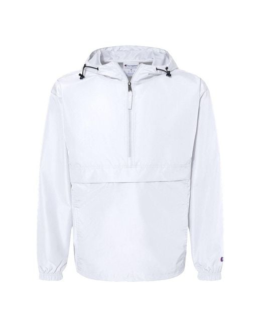 Champion White Packable Quarter-Zip Jacket for men