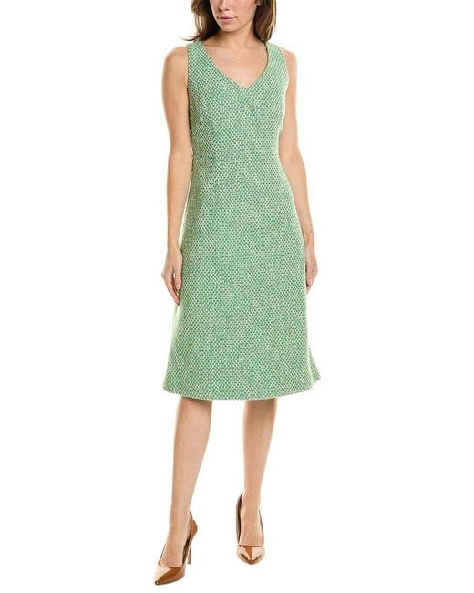St. John Green Tweed Wool-blend Dress