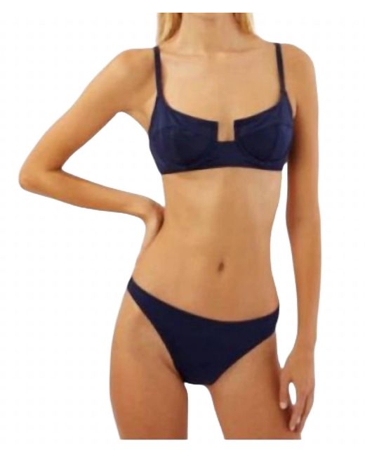 Solid & Striped Blue Harley Bikini Bottom