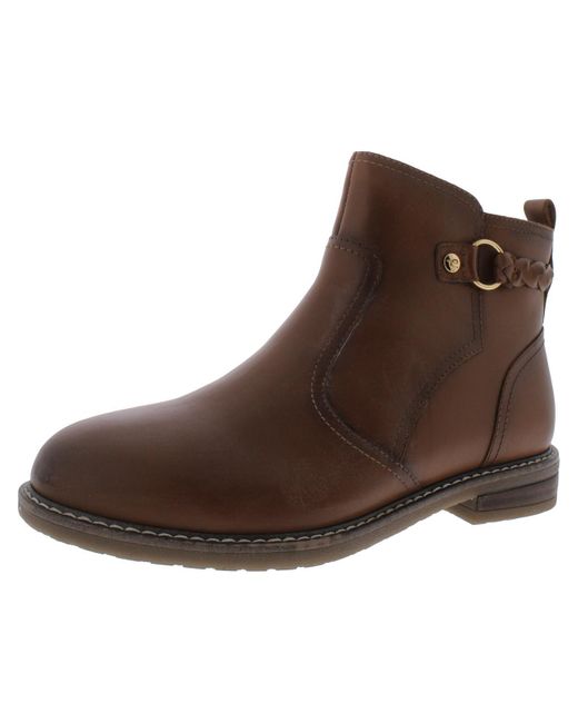Easy Spirit Brown Jules Leather Almond Toe Ankle Boots