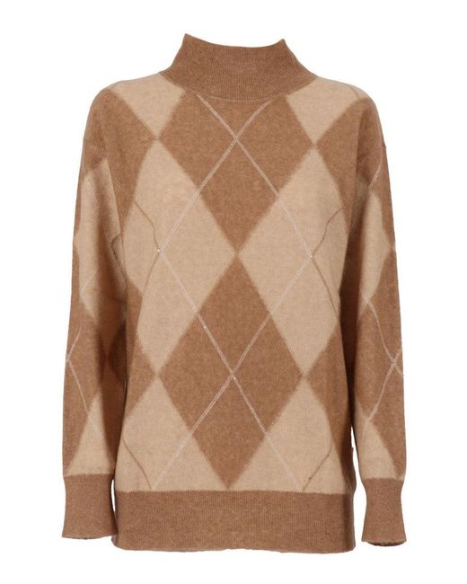 Lorena Antoniazzi Brown Knit Turtleneck