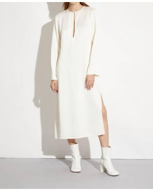 Saint Art White Isabel Long Sleeve Dress In Ivory