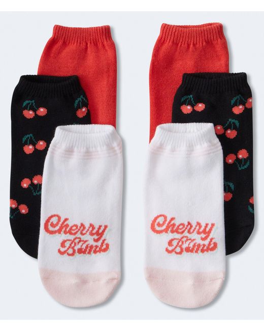 Aéropostale Red Cherry Bomb Ankle Sock 3-pack