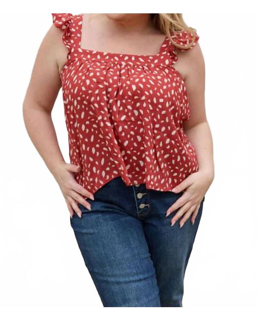 BE Stage Red Woven Top