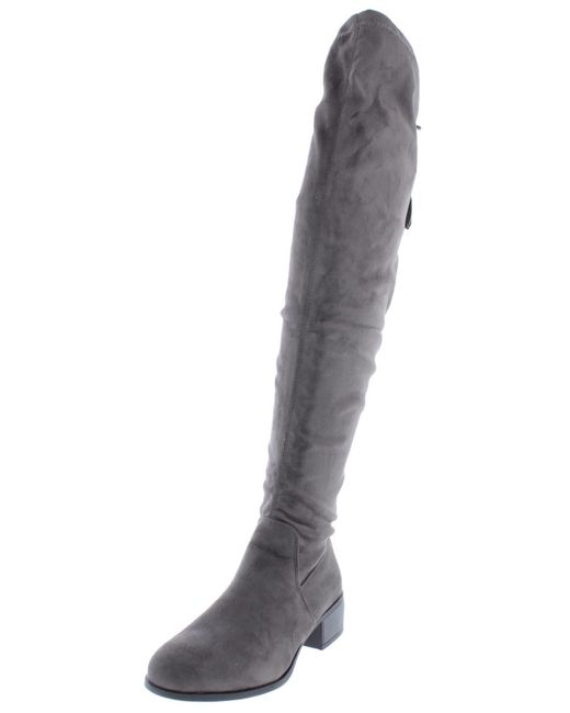 Madden Girl Gray Prissley Stretch Over-the-knee Riding Boots