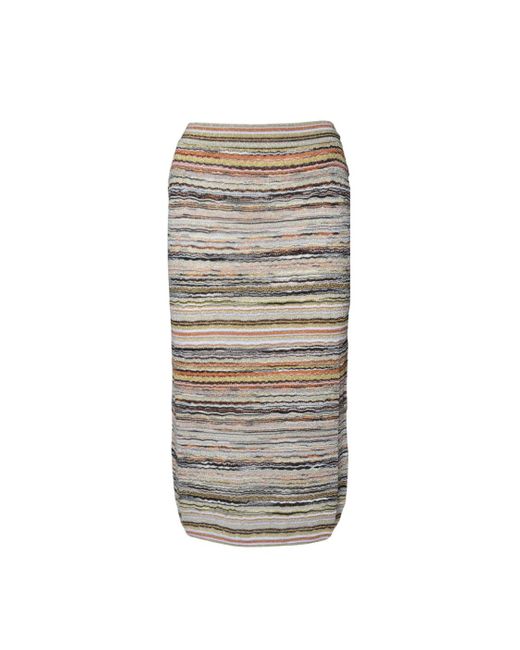 スカート Missoni Orange Lame Viscose Longuette Skirt Missoni Lamé Viscose Longuette Skirt in Gray | Lyst