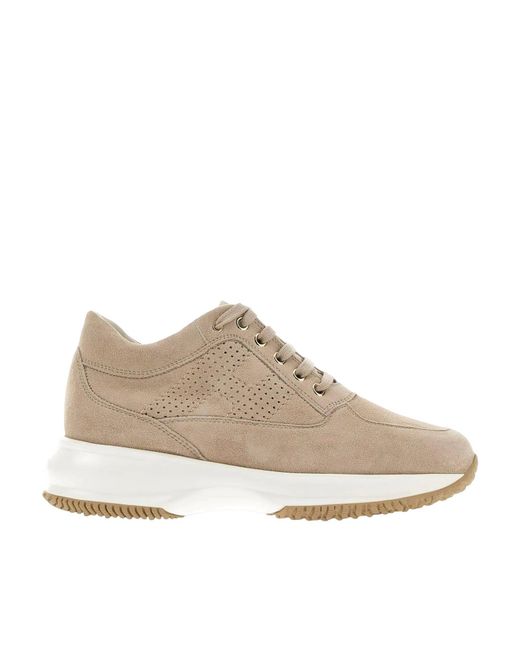 Hogan Natural Interactive Perforated Lace-Up Sneakers