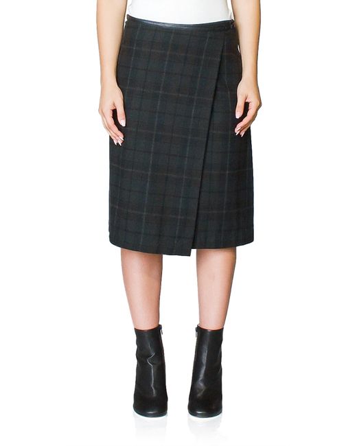 6397 Black Plaid Wrap Skirt
