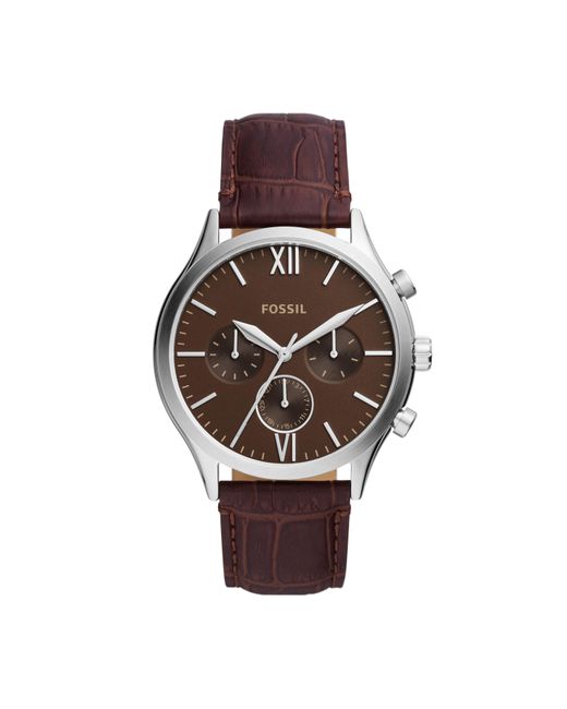 Fossil Satin Fenmore Multifunction, Stainless Steel Watch in Brown for ...