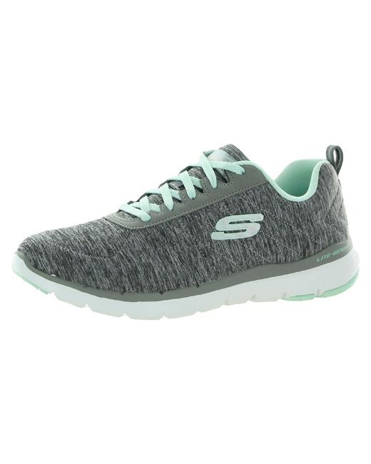 Skechers Flex Appeal 3.0 Insiders Memory Foam Low Top Athletic Shoes in  Green | Lyst