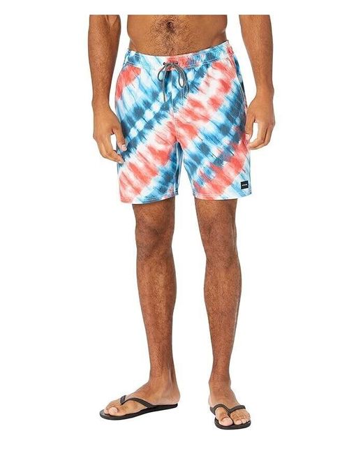 Rip Curl Blue Freebird Trunk Shorts Tie Dye Drawstring Waist Jdm1041 for men