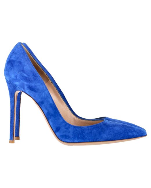 Gianvito Rossi Blue Pointed Toe Pumps