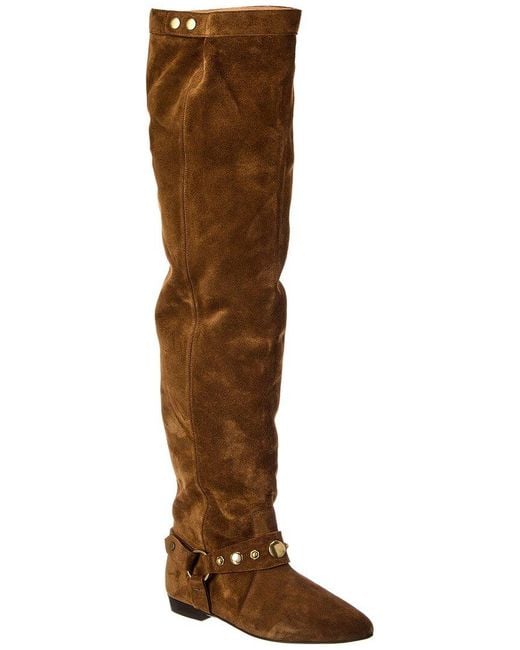 Isabel Marant Brown Selize Suede Over-The-Knee Boot