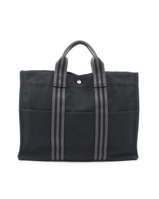 Hermès Black Fool Toe Mm Handbag Tote Bag Canvas Gray