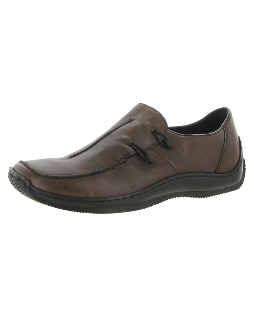 Rieker Brown Leather Laceless Loafers