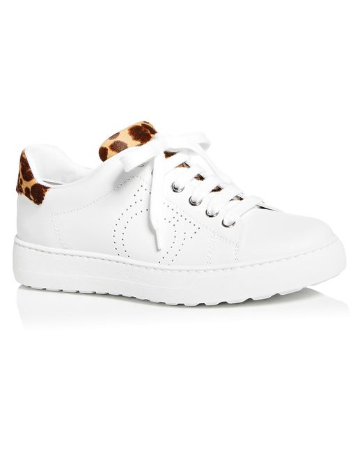 Ferragamo White Pierre Faux Leather Low Top Casual And Fashion Sneakers