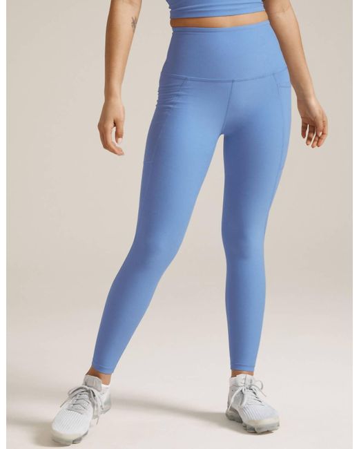 Beyond Yoga Spacedye Out Of Pocket High Waisted Midi Legging in Blue Lyst